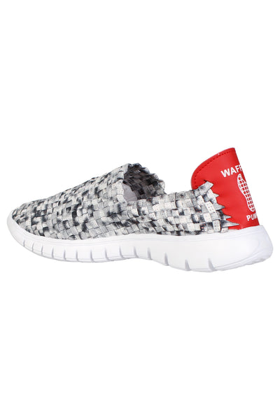 Waffle Pump Womens Casual Monochrome Gradient Sneakers Comfy Slippers