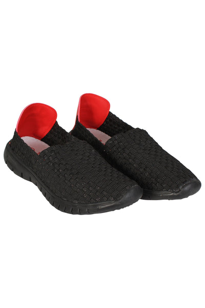 Waffle Pump Womens Casual Full Black Sneakers Comfy Slippers