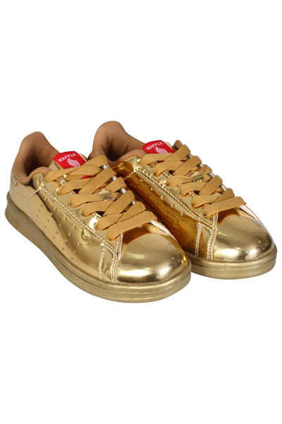 Waffle Pump Womens Metallic Gold Smith Sneakers