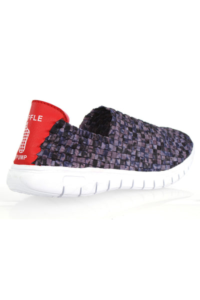Waffle Pump Womens Casual Multi Navy Sneakers Comfy Slippers