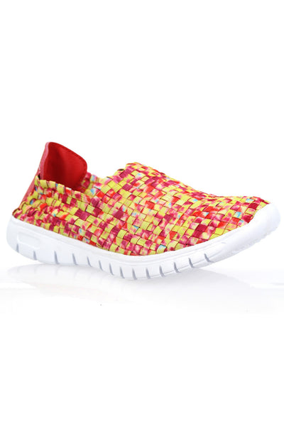 Waffle Pump Womens Casual Multi Yellow Sneakers Comfy Slippers