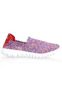 Waffle Pump Womens Casual Multi Purple Sneakers Comfy Slippers