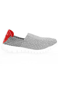 Waffle Pump Womens Casual Silver Sneakers Comfy Slippers