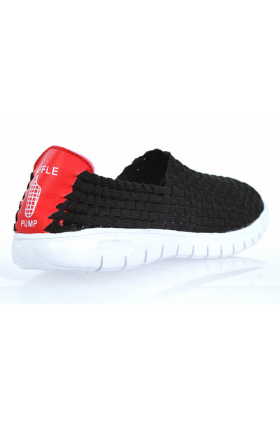 Waffle Pump Mens Casual Black Sneakers Comfy Slippers